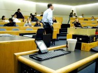 Keyboard on the table with room showing