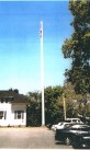 Flag pole in parking lot