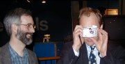 Dan looking at Tim with camera