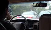 Bob driving the cab