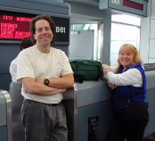 Two smiling people