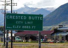 City limit sign, elev 8885 ft