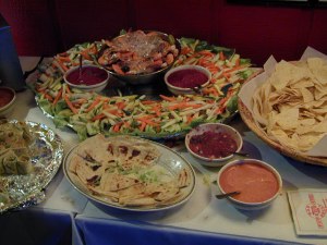 Veggies, mexican food, etc.