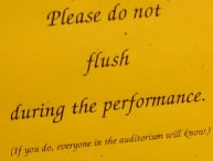 Please don't flush during performance