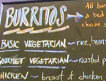 Burritos -- All...bed...cheese...