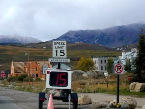 Your speed radar unit showing 15 mph